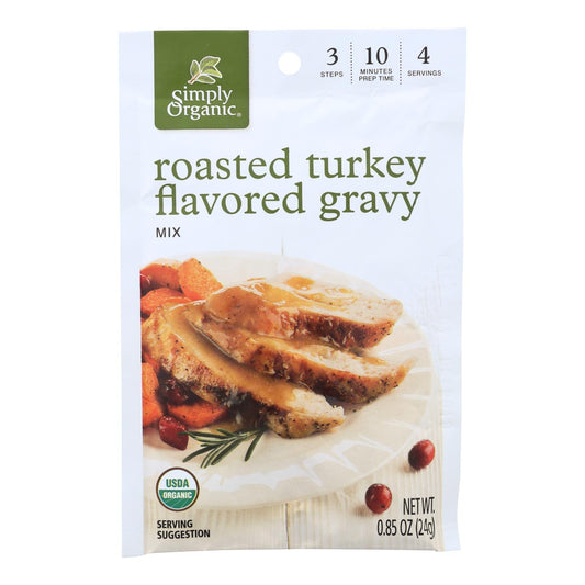 Simply Organic Roasted Turkey Flavored Gravy Seasoning Mix - Case Of 12 - 0.85 Oz.