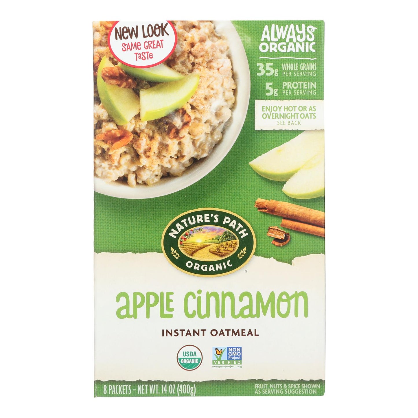 Avena caliente Nature's Path - Manzana y canela - Caja de 6 - 14 oz.