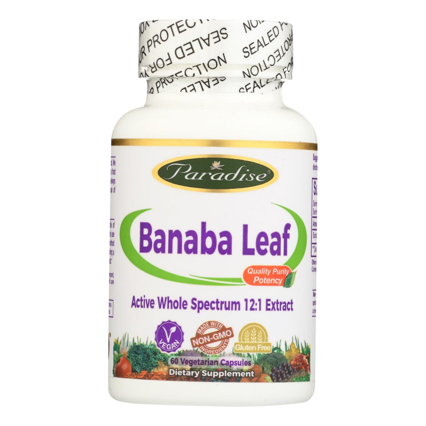 Hoja de plátano de Paradise Herbs - 60 cápsulas vegetales