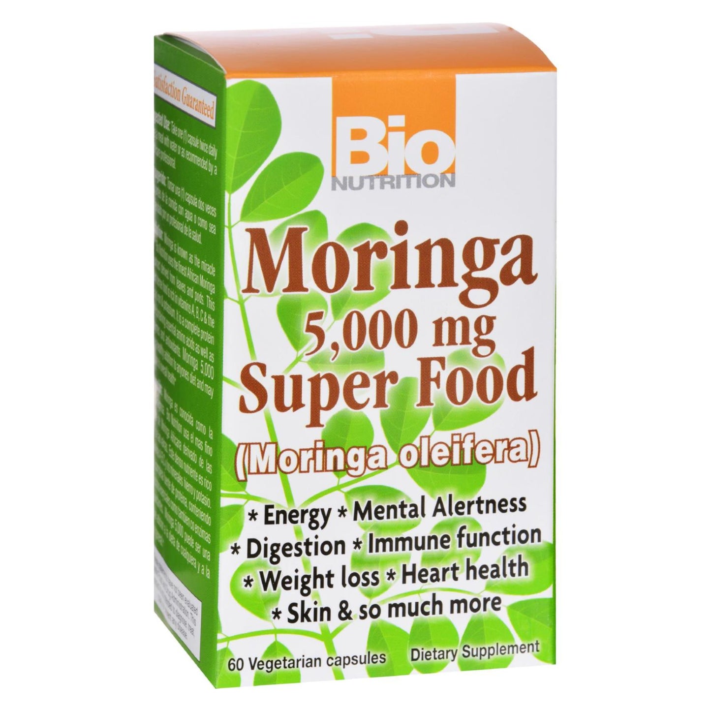 Bio Nutrition - Moringa 5000 mg, superalimento, 60 cápsulas vegetales