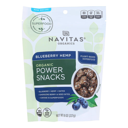 Snacks Navitas Naturals - Orgánicos - Power - Cáñamo con arándanos - Sin gluten - 8 oz - Caja de 12