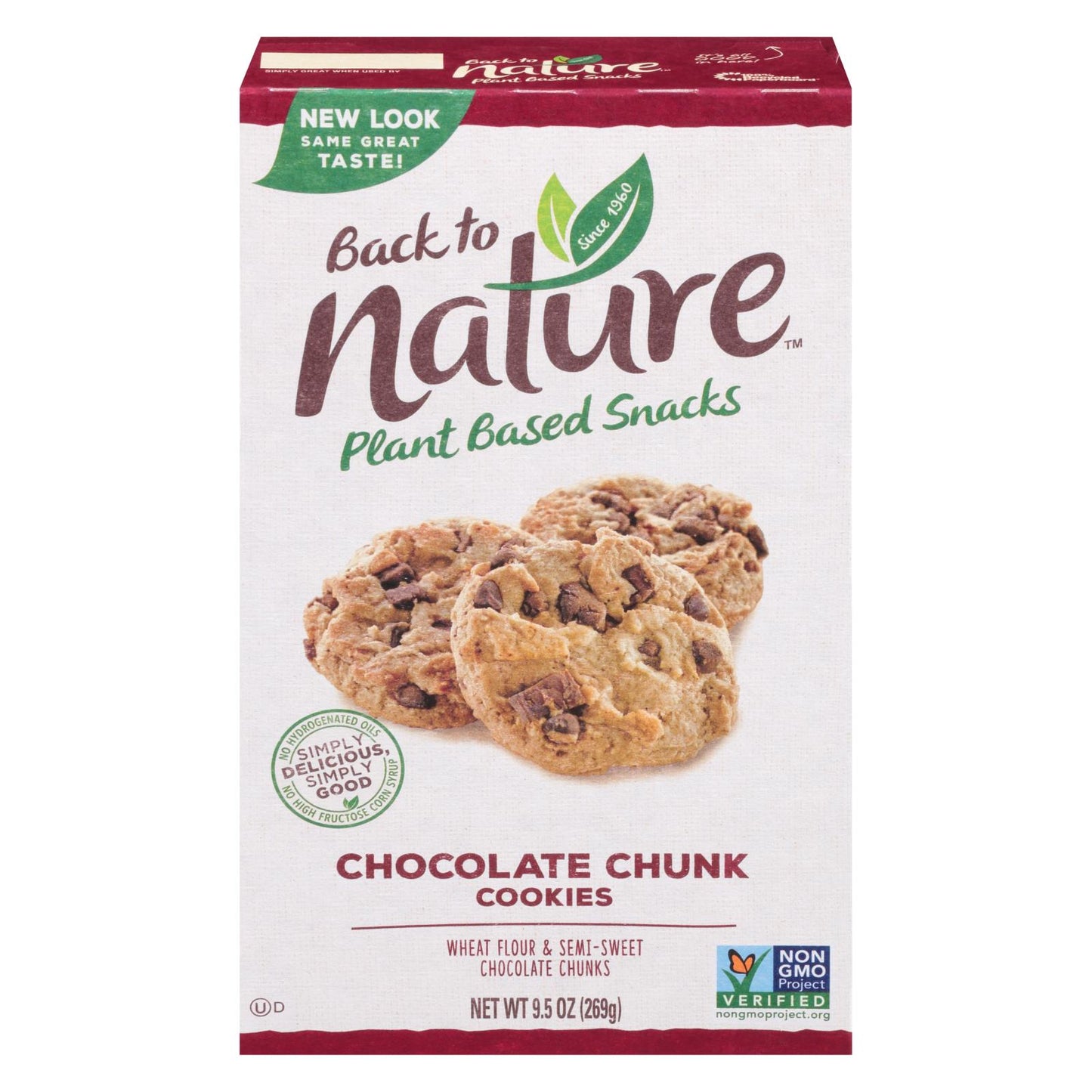 Galletas con trozos de chocolate Back To Nature - Caja de 6 - 9.5 oz.