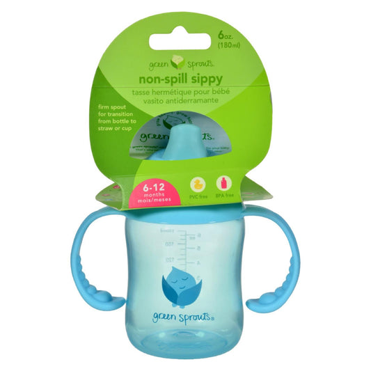 Vaso para beber Green Sprouts, antiderrames, color aguamarina, 1 unidad