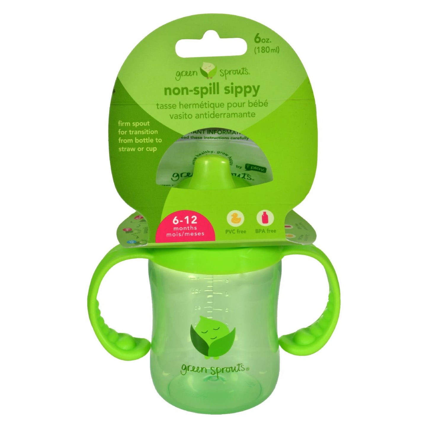 Vaso para beber Green Sprouts, antiderrames, color verde, 1 unidad