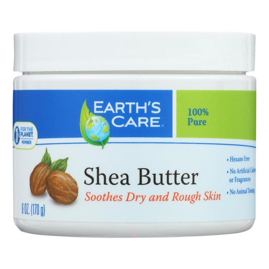 Earth's Care Shea Butter - 100 Percent Pure - Natural - 6 Oz