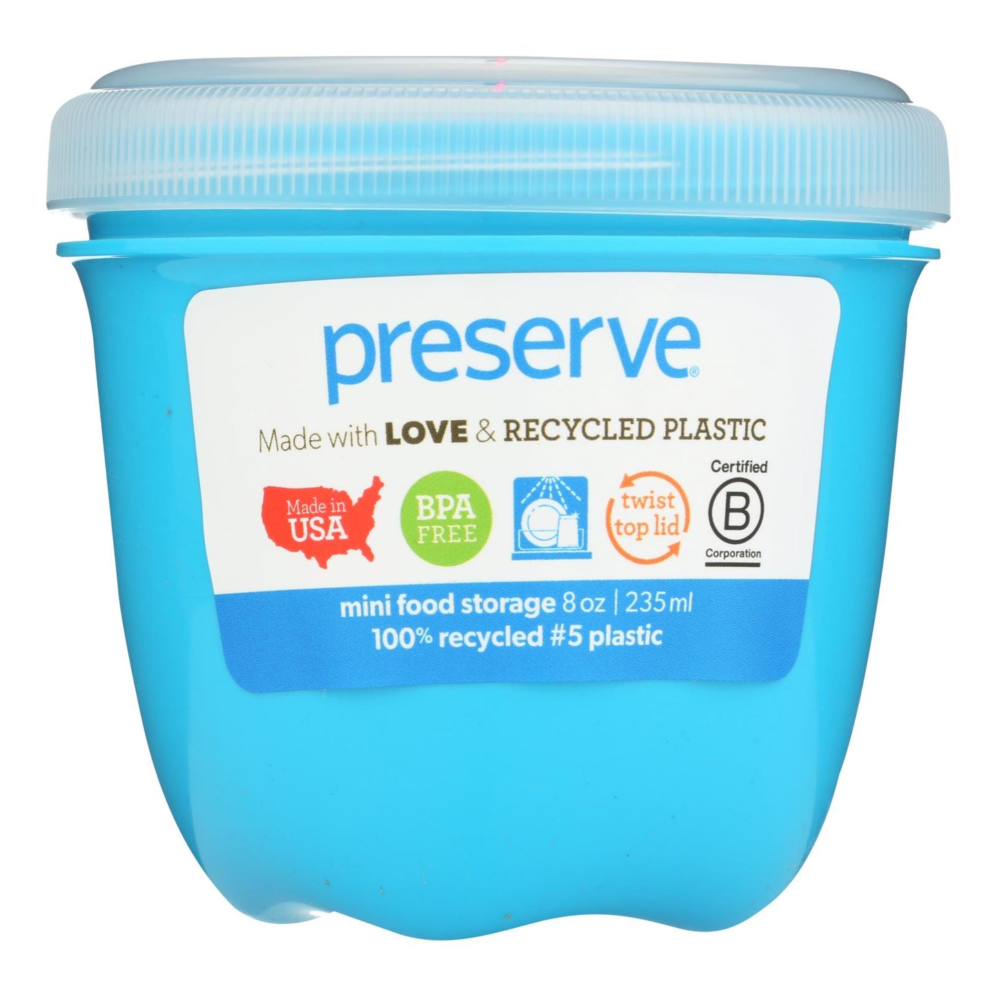 Recipiente para conservar alimentos - Redondo - Mini - .aqua - 8 oz - 1 unidad - Caja de 12