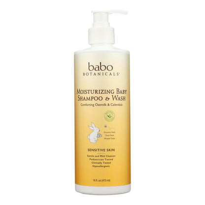 Babo Botanicals - Baby Shampoo And Wash - Moisturizing - Oatmilk - 16 Oz