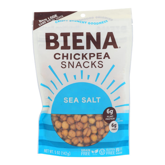 Bocadillos de garbanzos Biena - Sal marina - Caja de 8 - 5 oz.