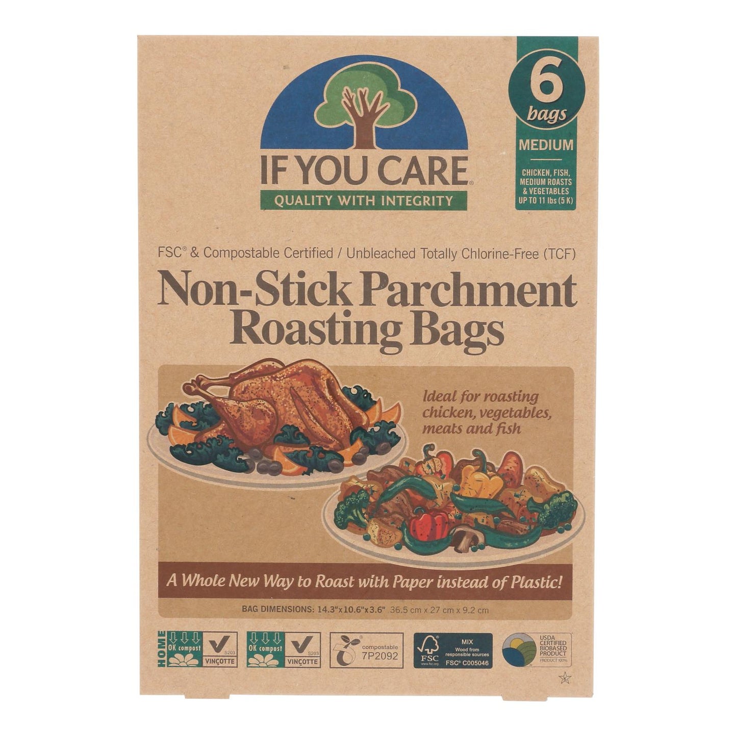 If You Care Parchment Bags - Non Stick - Medium - Case Of 8 - 6 Count