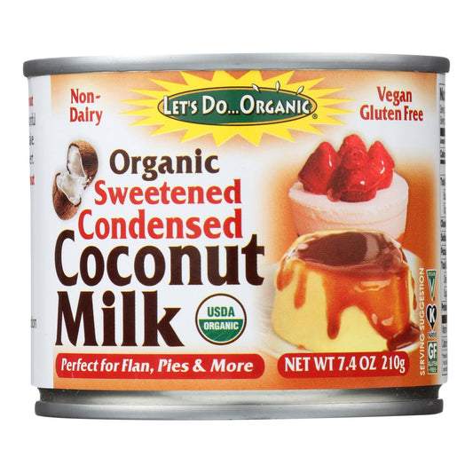 Leche de coco orgánica Let's Do Organic - Condensada azucarada - Caja de 6 - 7.4 fl oz