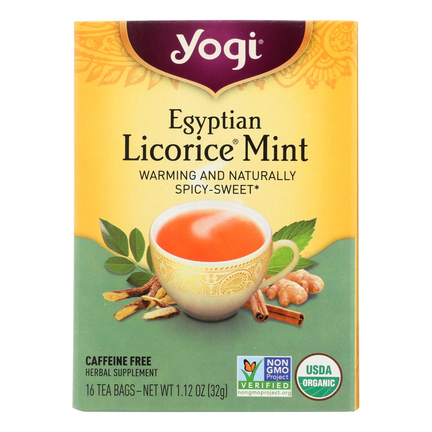 Yogi Egyptian Licorice - Mint - Case Of 6 - 16 Bags