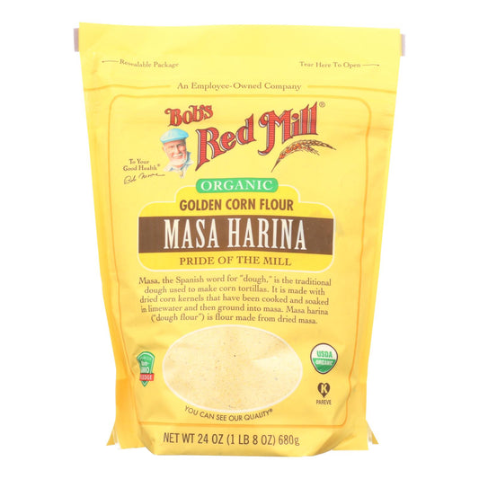 Bob's Red Mill - 面粉 - 有机 - Masa Harina - 4 盒装 - 24 盎司