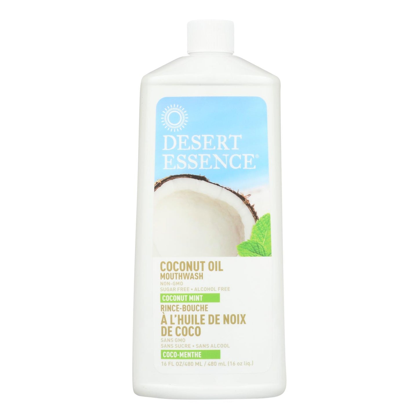 Desert Essence - Enjuague bucal con aceite de coco - Menta de coco - 16 fl oz