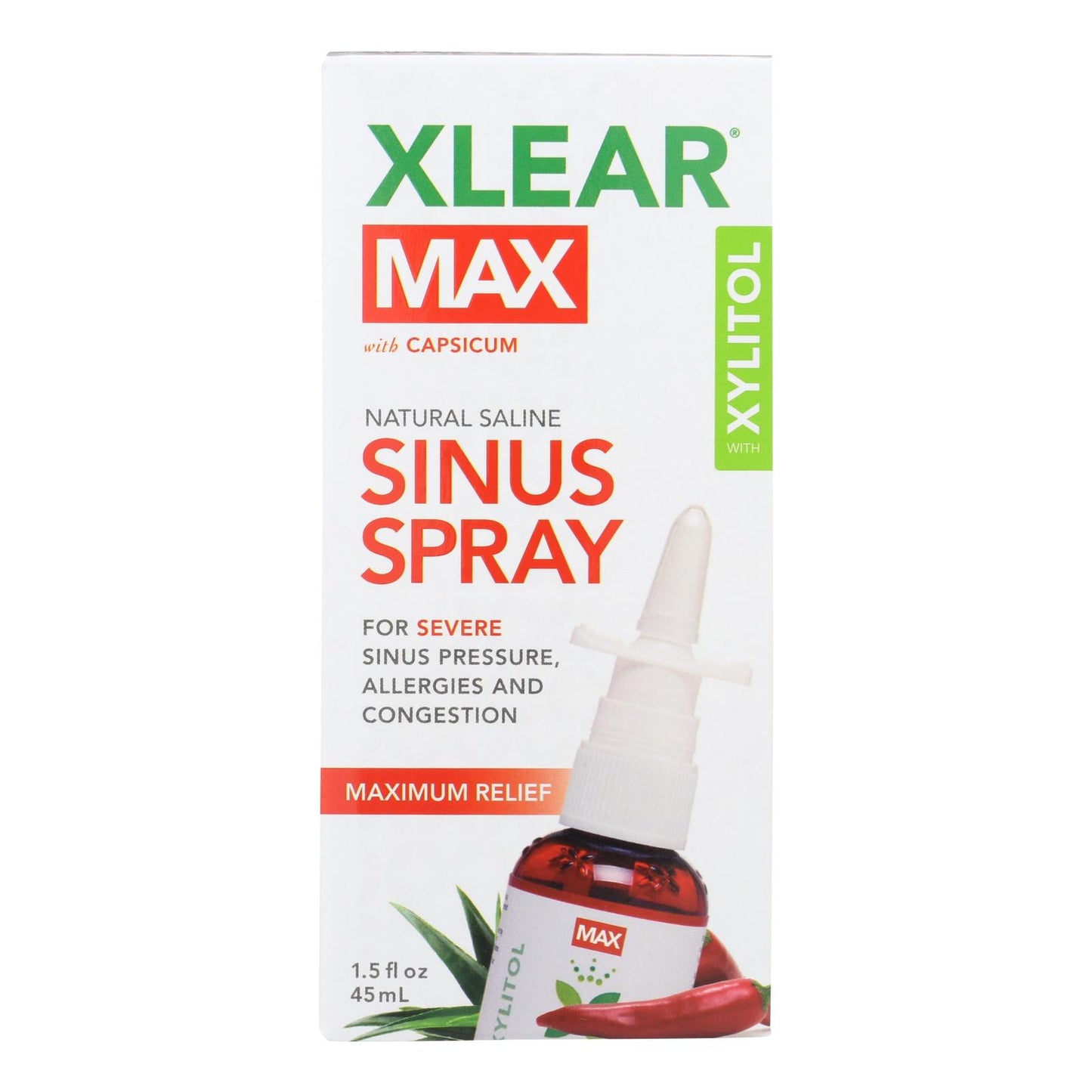 Aerosol nasal Xlear - Xilitol - Máx. - 1,5 onzas líquidas