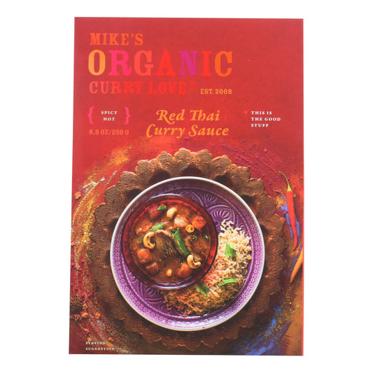 Mike's Organic Curry Love - Organic Curry Simmer Sauce - Red Thai - Case Of 6 - 8.8 Fl Oz.