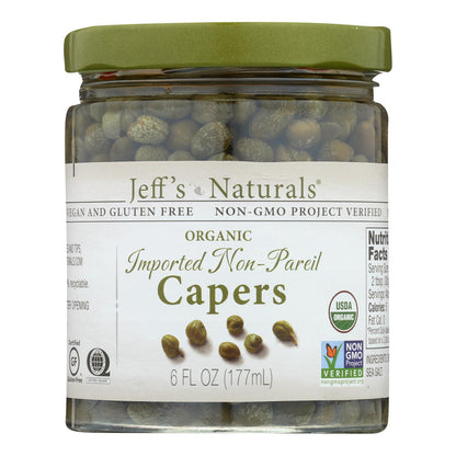 Alcaparras importadas Non Pareil de Jeff's Natural - Alcaparras - Caja de 6 - 6 oz.