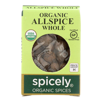 Spicely Organics - Pimienta de Jamaica orgánica - Entera - Caja de 6 - 0.3 oz.