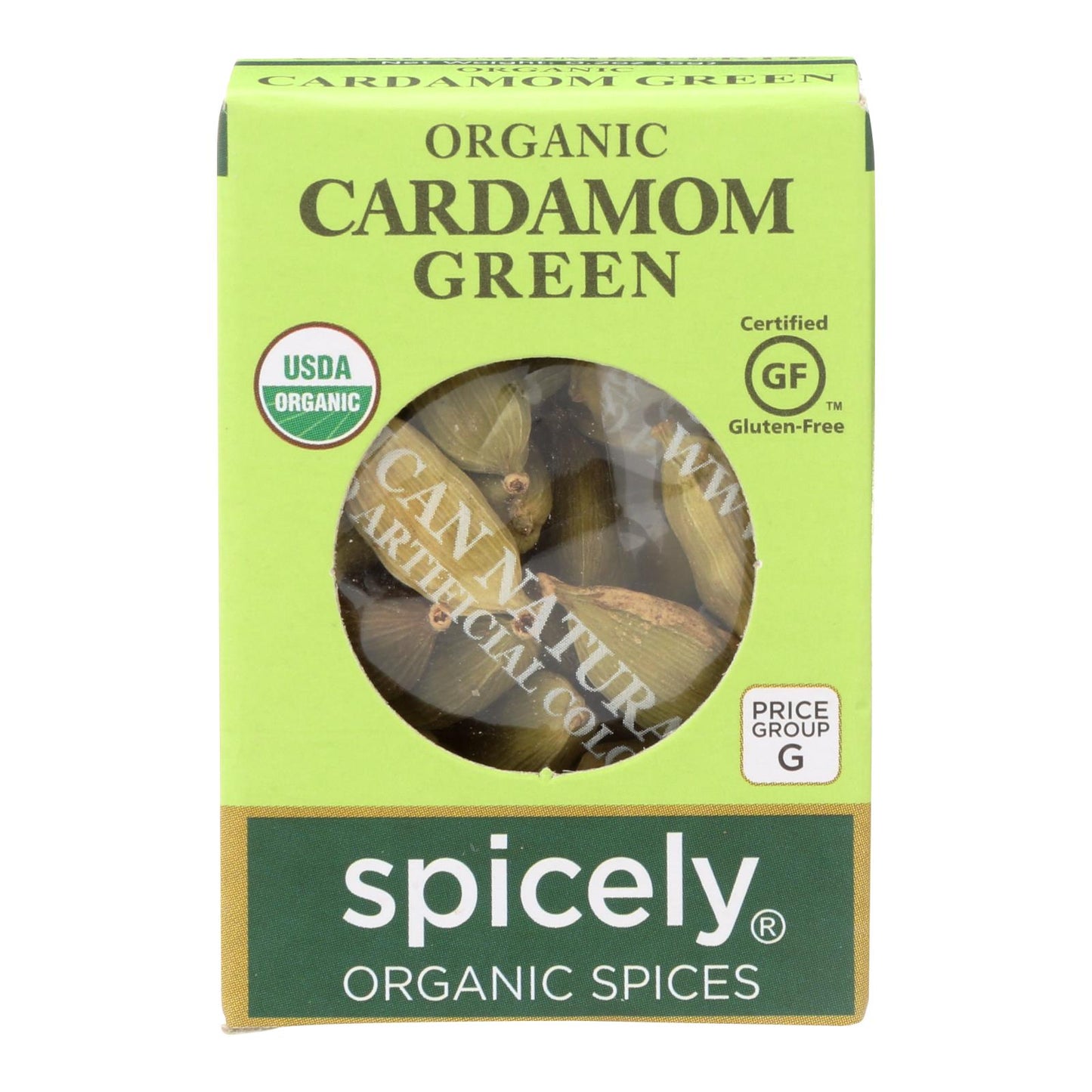 Spicely Organics - Vainas de cardamomo orgánico - Verde - Caja de 6 - 0,2 oz.