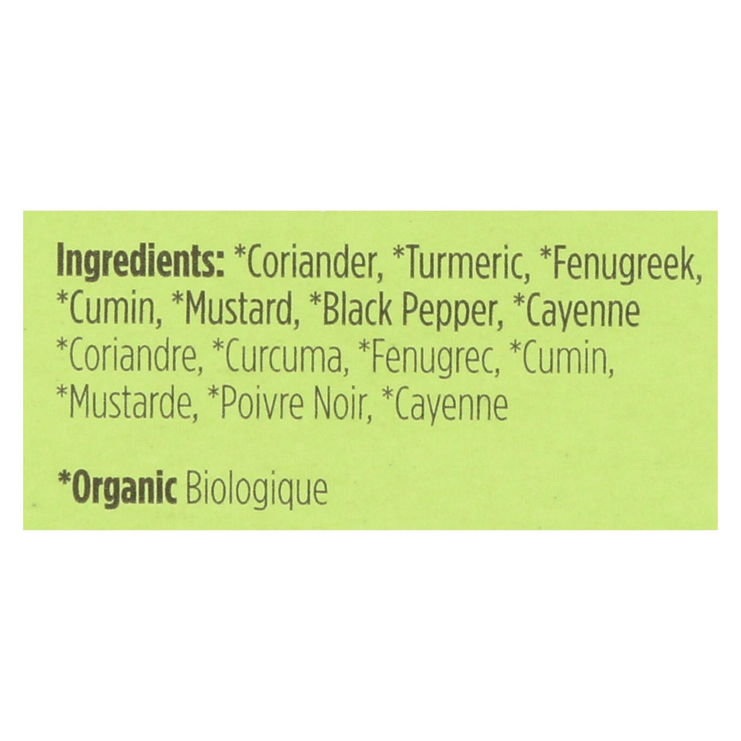 Spicely Organics - Polvo de curry orgánico - Caja de 6 - 0,45 oz.