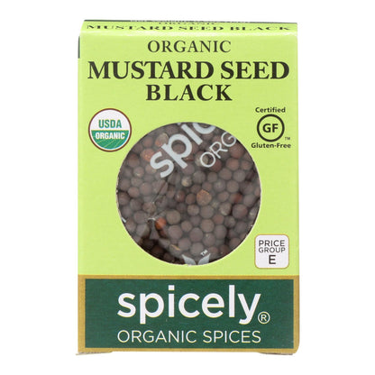 Spicely Organics - Semilla de mostaza orgánica - Negra - Caja de 6 - 0.5 oz.