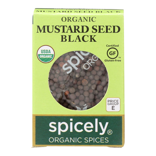 Spicely Organics - Semilla de mostaza orgánica - Negra - Caja de 6 - 0.5 oz.