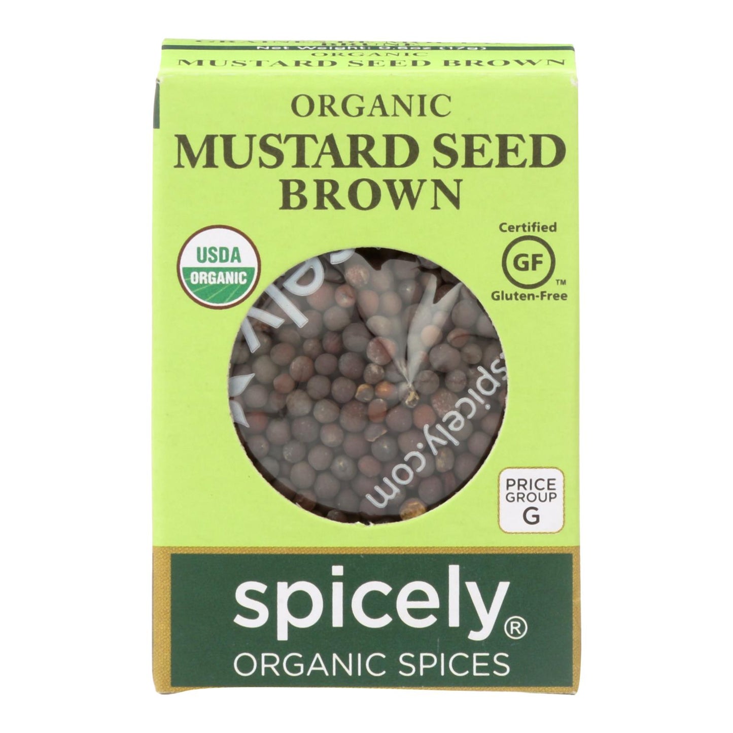 Spicely Organics - Semilla de mostaza orgánica - Marrón - Caja de 6 - 0.6 oz.