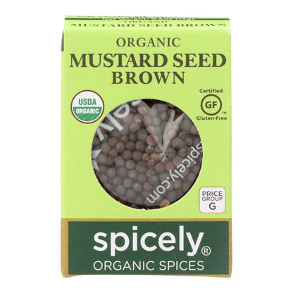 Spicely Organics - Semilla de mostaza orgánica - Marrón - Caja de 6 - 0.6 oz.