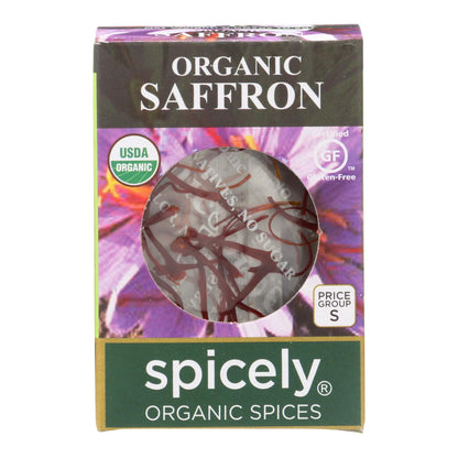 Spicely Organics - Azafrán orgánico - Caja de 6 - 0,007 oz.