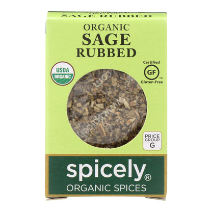 Spicely Organics - Organic Sage - Rubbed - Case Of 6 - 0.1 Oz.