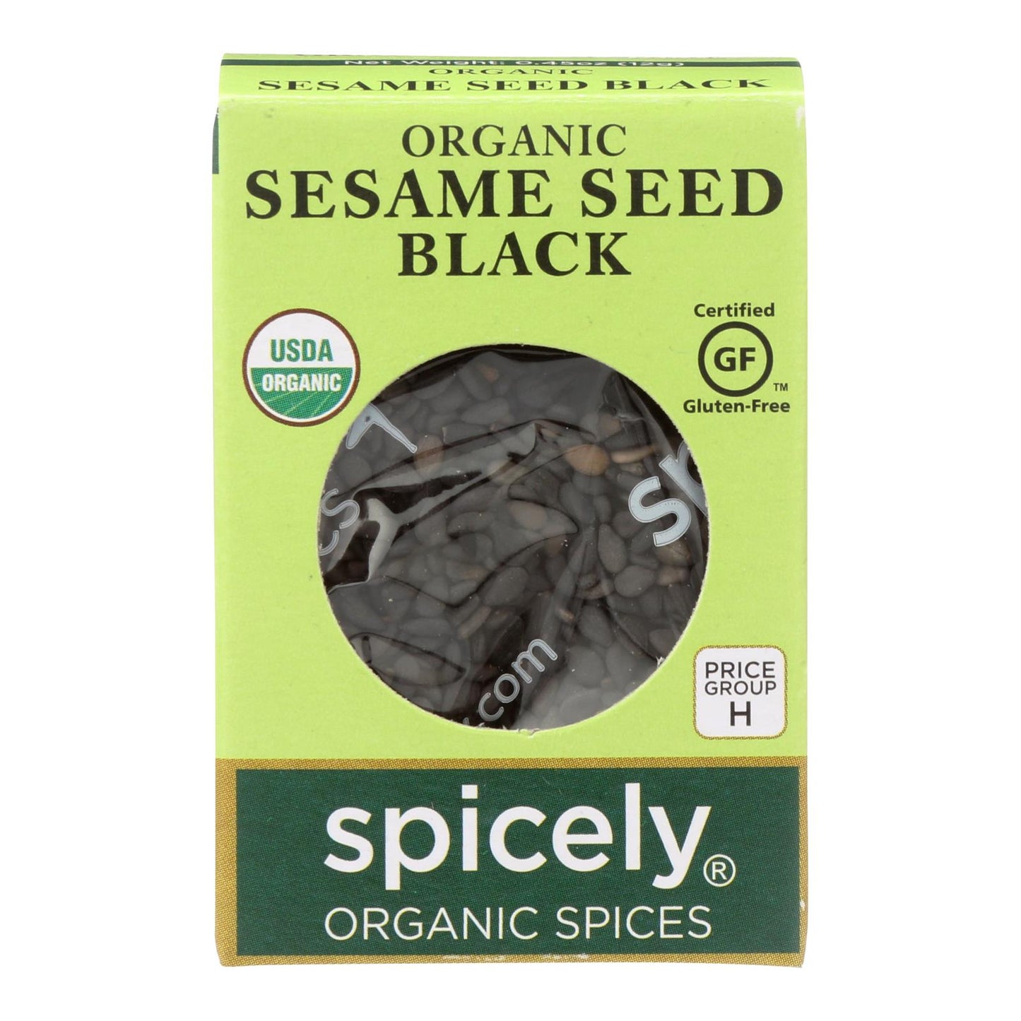 Spicely Organics - Semilla de sésamo orgánica - Negra - Caja de 6 - 0,45 oz.