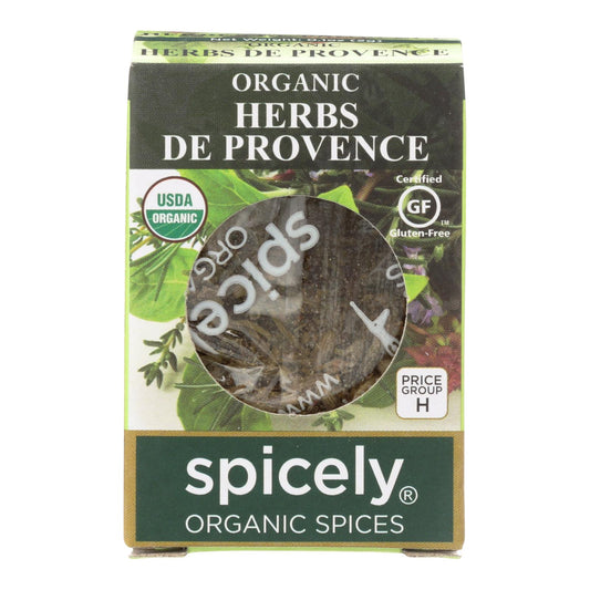 Spicely Organics - Condimento orgánico de hierbas provenzales - Caja de 6 - 0,1 oz.