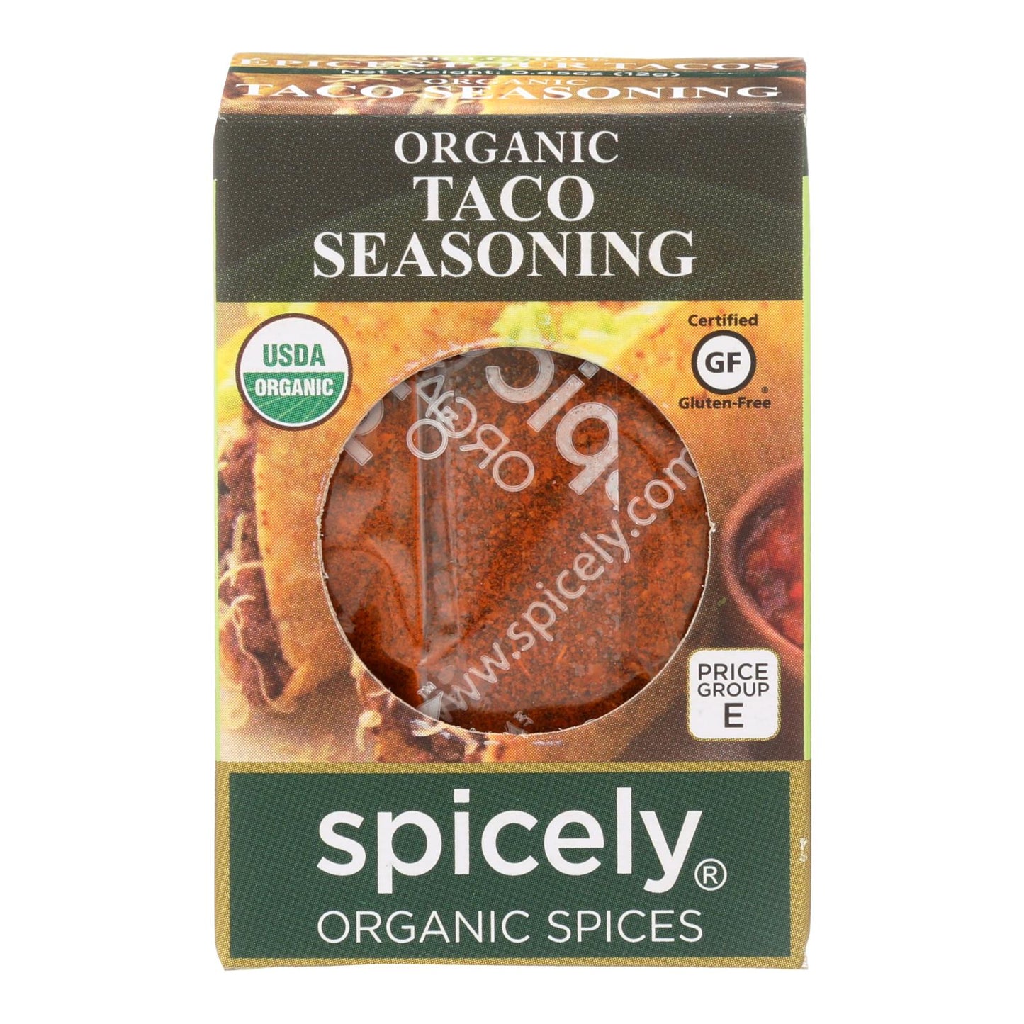 Spicely Organics - Condimento orgánico para tacos - Caja de 6 - 0,45 oz.