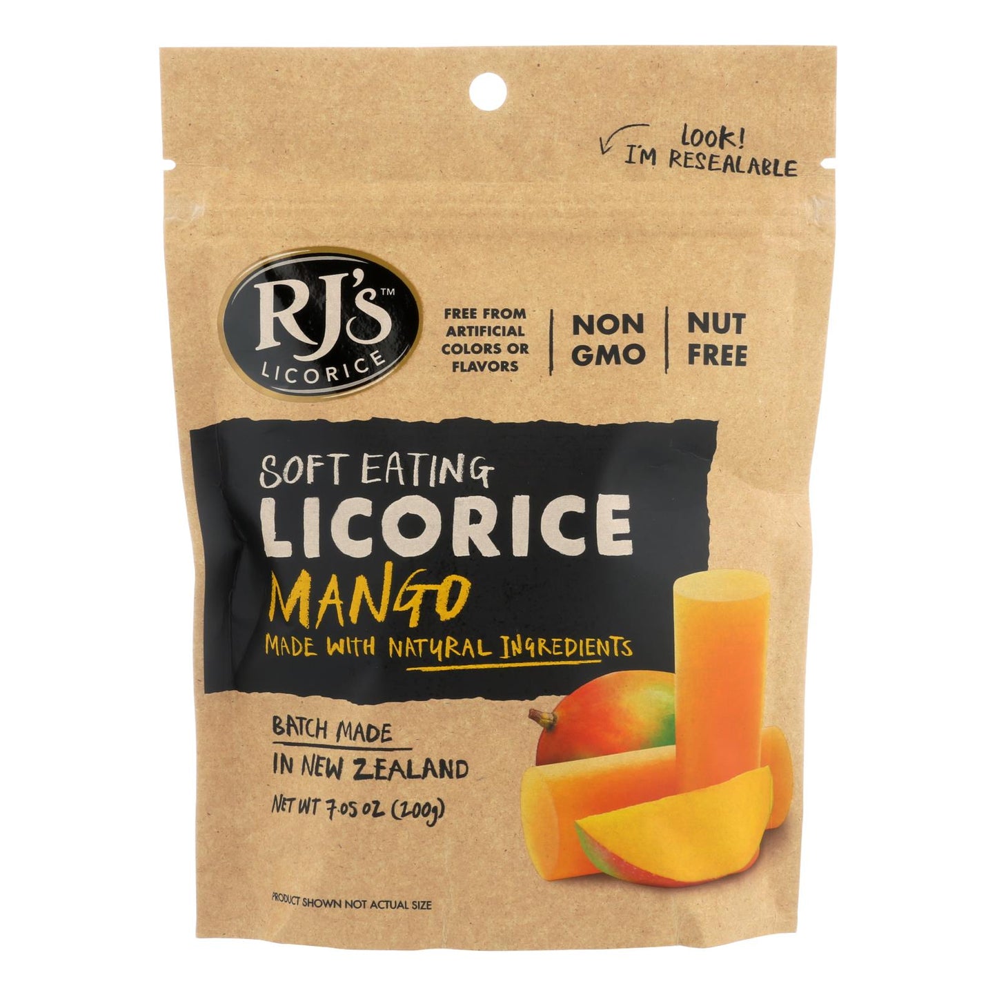 Regaliz blando para comer de Rj's Licorice - Mango - Caja de 8 - 7,05 oz