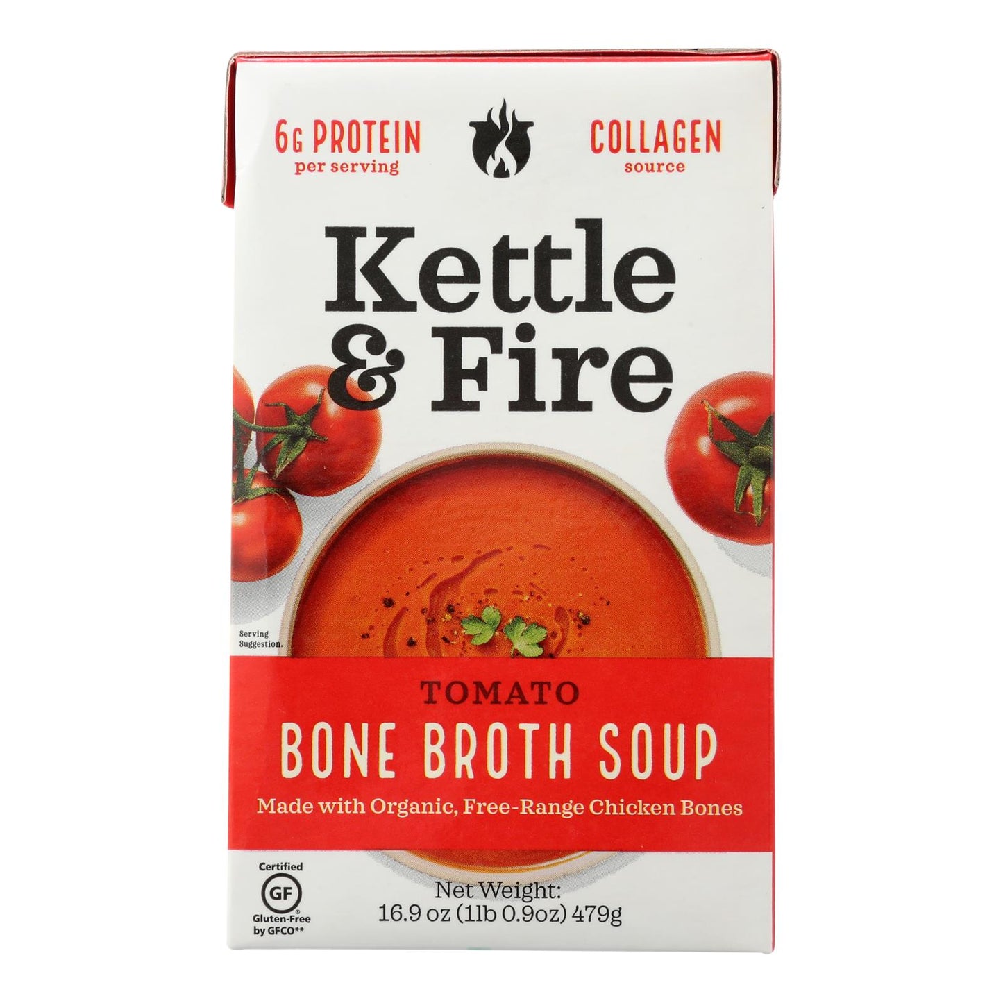 Sopa Kettle And Fire - Sopa de tomate - Caja de 6 - 16,9 oz.