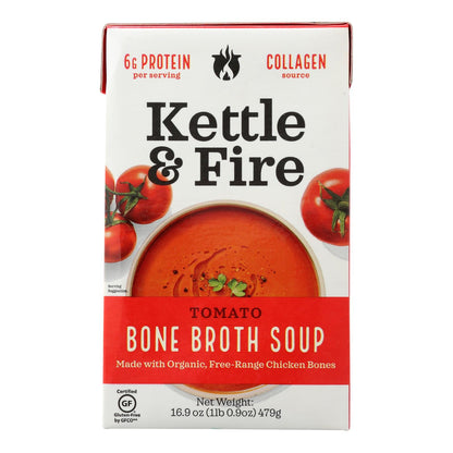 Sopa Kettle And Fire - Sopa de tomate - Caja de 6 - 16,9 oz.