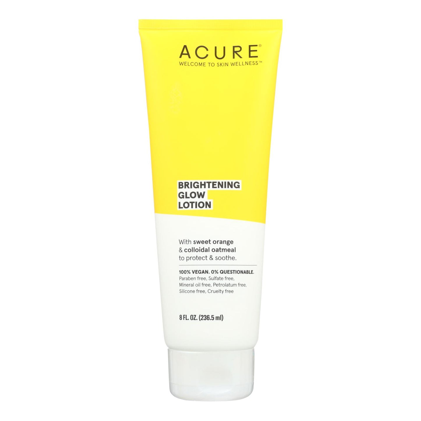 Acure - Loción - Hidratante iluminadora y luminosa - Naranja dulce y avena - 8 fl oz.