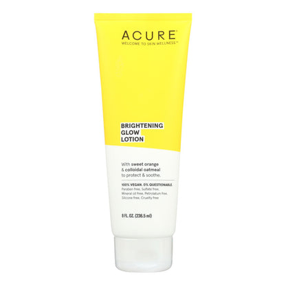 Acure - Loción - Hidratante iluminadora y luminosa - Naranja dulce y avena - 8 fl oz.